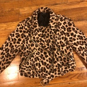 ZARA Leopard Moto Jacket